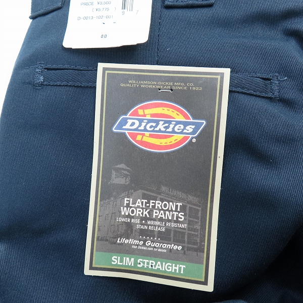 実際に弊社で買取させて頂いた【未使用】Dickies/ディッキーズ SLIM STRAIGHT パンツ ネイビー/30×30の画像 8枚目
