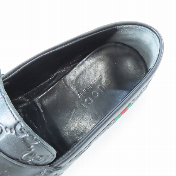 実際に弊社で買取させて頂いたGUCCI/グッチ GG柄 コインローファー 170618/8.5の画像 4枚目