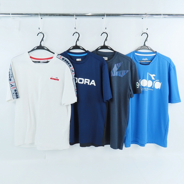 実際に弊社で買取させて頂いたDIADORA/ディアドラ テニスウェア ロゴプリント 等 半袖Tシャツ 4点セット