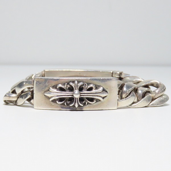 実際に弊社で買取させて頂いたCHROME HEARTS/クロムハーツ フローラルクロス＆ダガー ダブル ID ブレスレット クラシックチェーンの画像 3枚目