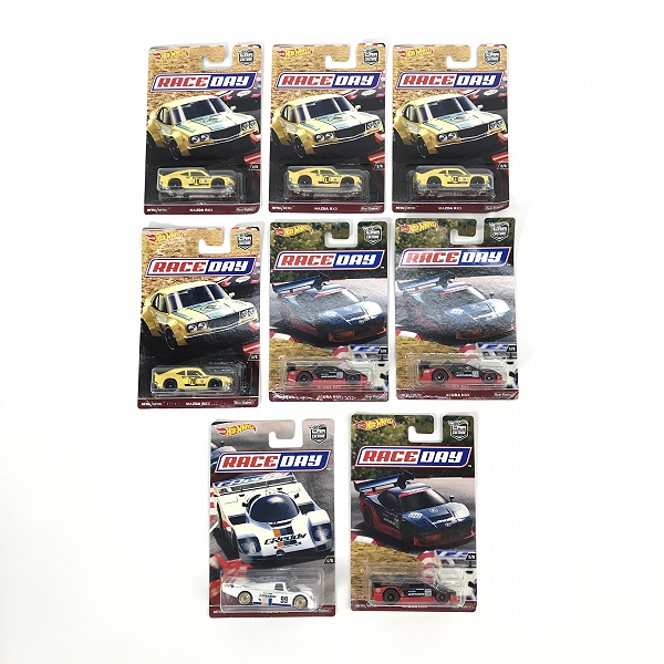 実際に弊社で買取させて頂いた【おまとめ/未開封】Hot Wheels/ホットウィール RACE DAY MAZDA RX3/PORSCHE 962/ACURA NSX