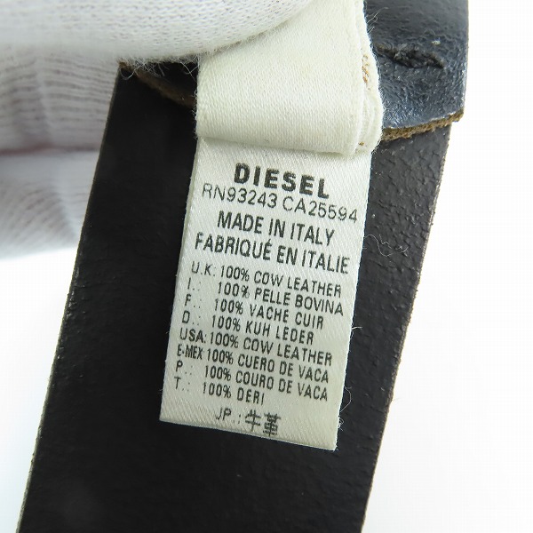 実際に弊社で買取させて頂いたDIESEL/ディーゼル レザーベルト 90/36の画像 5枚目