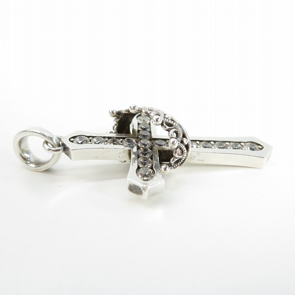 実際に弊社で買取させて頂いた【ギャラ付き】Justin Davis/ジャスティンデイビス Cross With Crown/クロスウィズクラウン ペンダント SPJ122-1の画像 4枚目