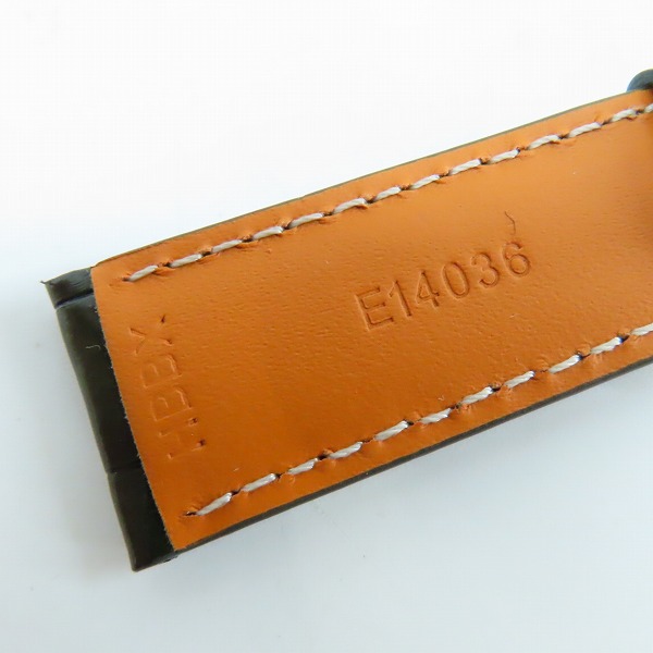 実際に弊社で買取させて頂いたIWC/インターナショナルウォッチカンパニー SANTONI/サントーニ レザー ストラップ/ベルト クロコ グリーン E14036の画像 5枚目