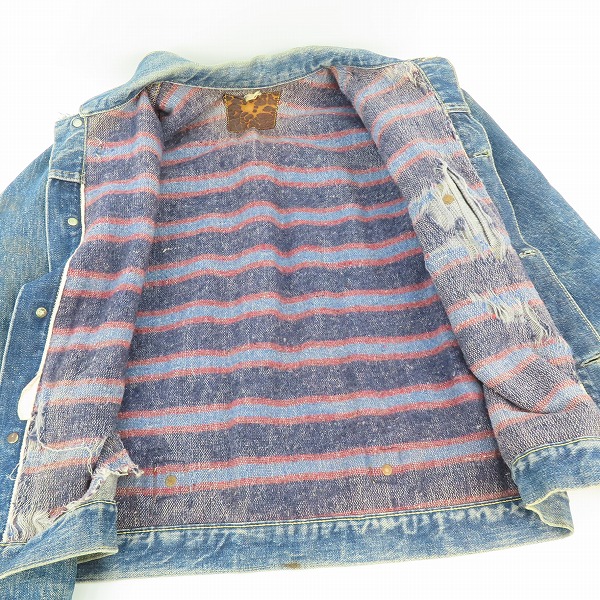 実際に弊社で買取させて頂いたLEVIS/リーバイス 519XX 1st/ファースト ブランケット付き ビンテージ/ヴィンテージ デニムジャケットの画像 5枚目
