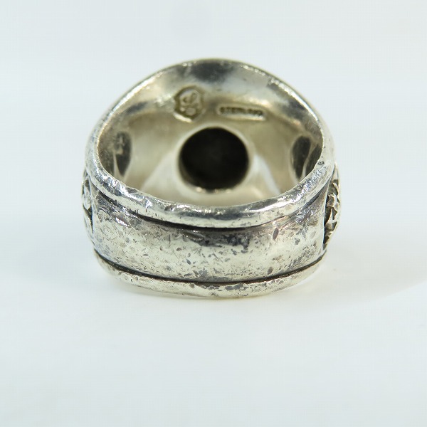 実際に弊社で買取させて頂いたLION HEART/ライオンハート カレッジ リング ｗ/クリアブラック ストーン 17号の画像 4枚目