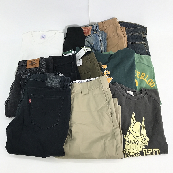 実際に弊社で買取させて頂いた【おまとめ】リーバイス/ディッキーズ/チャンピオン 等 Tシャツ/ハーフパンツ/デニム 他