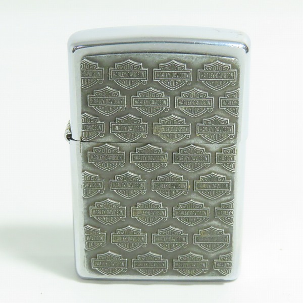 実際に弊社で買取させて頂いたZIPPO/ジッポー HARLEY-DAVIDSON/ハーレーダビッドソン  総ロゴ メタル プレート貼り シルバー/1999年製