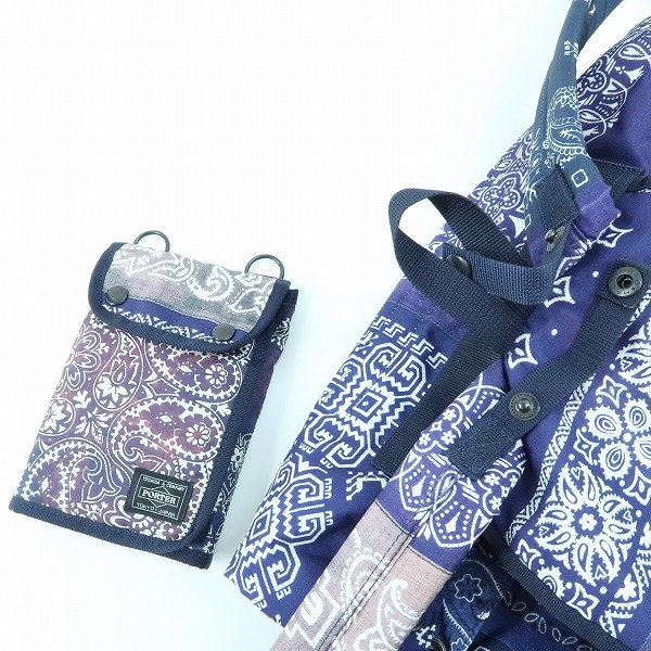 実際に弊社で買取させて頂いたNEIGHBORHOOD×PORTER/ネイバーフッド×ポーター NHPT.BACKPACK E-LUGGAGE BANDANA バンダナ バックパックの画像 6枚目