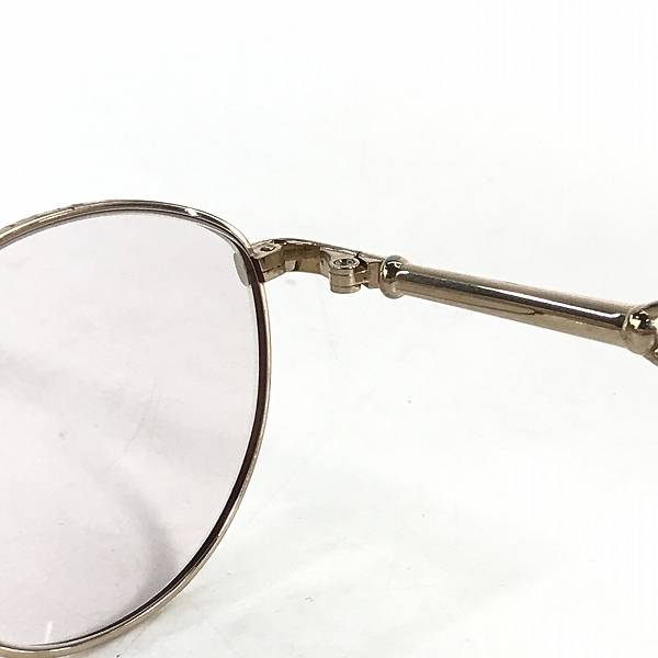 実際に弊社で買取させて頂いたGUCCI/グッチ 眼鏡/メガネフレーム/アイウェア ゴールドフレームの画像 4枚目