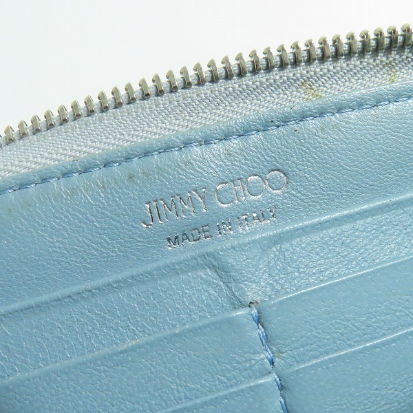 実際に弊社で買取させて頂いた JIMMY CHOO/ジミーチュウ フィリパ レザー スタースタッズ ラウンドファスナー 長財布 ウォレットの画像 4枚目
