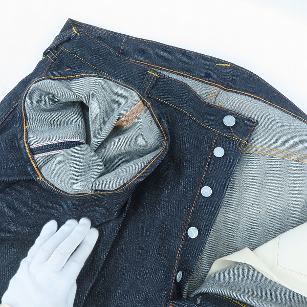 実際に弊社で買取させて頂いたEVISU/エヴィス Lot.2001 No.2 ドクチン ペイント デニムパンツ/ジーンズ 42×32の画像 2枚目