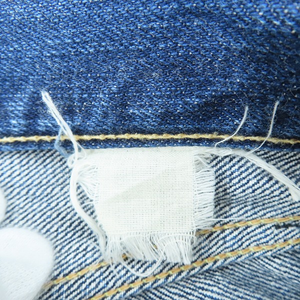 実際に弊社で買取させて頂いたSUGAR CANE/シュガーケーン 3rdモデル 98刻印 革パッチ デニムパンツの画像 4枚目