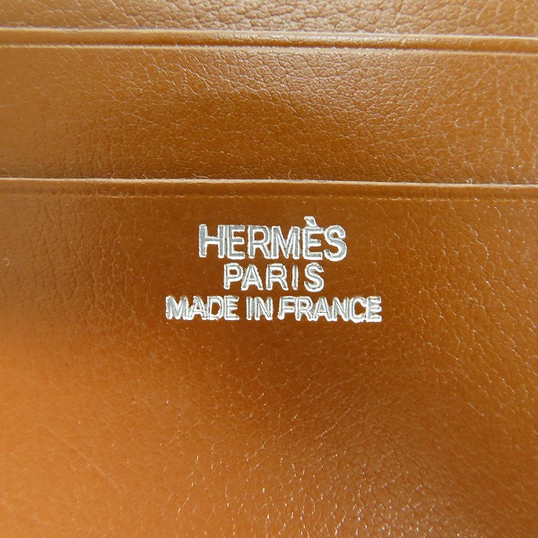 実際に弊社で買取させて頂いたHERMES/エルメス レザー  二つ折り 財布 ウォレット/キャメルの画像 4枚目