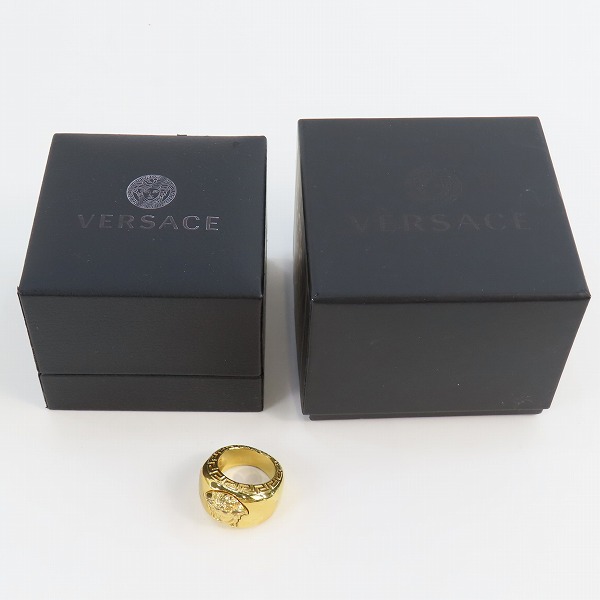実際に弊社で買取させて頂いたVERSACE/ヴェルサーチ Medusa/メデューサ ゴールドリング 18.5-19号の画像 8枚目