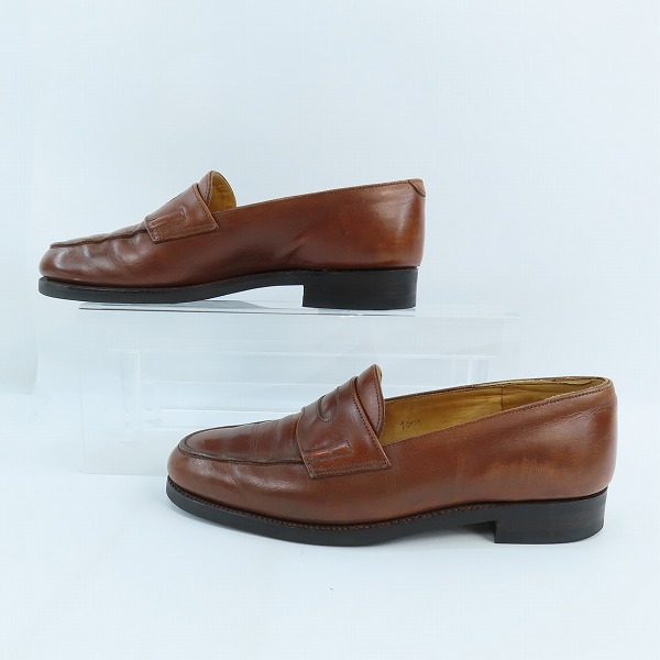実際に弊社で買取させて頂いたJOHN LOBB/ジョンロブ LOPEZ/ロペス レザー コインローファー/レザーシューズ 純正シューツリー付きの画像 3枚目