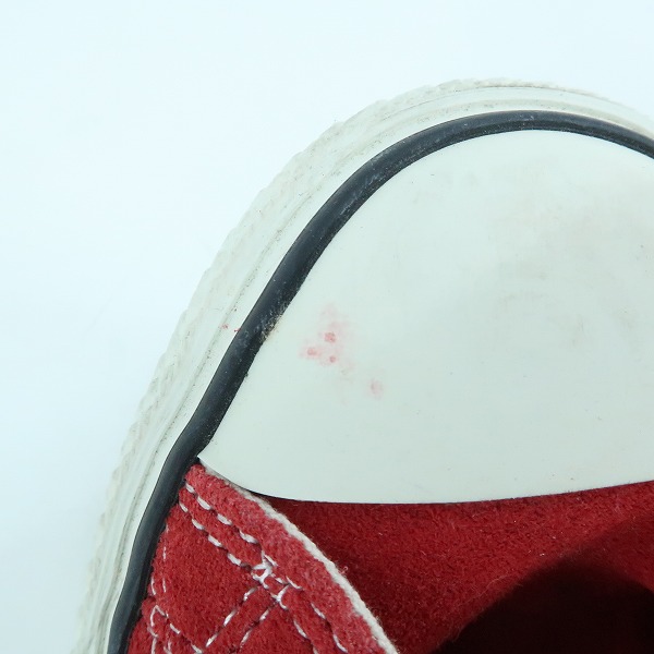 実際に弊社で買取させて頂いたCONVERSE/コンバース 日本製 ALL STAR/オールスター スウェードレザーハイカットスニーカー レッド 4THD/10.5の画像 6枚目