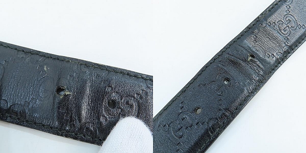 実際に弊社で買取させて頂いたGUCCI/グッチ シェリーライン レザーベルト 162942 480199の画像 8枚目