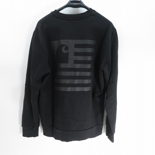 実際に弊社で買取させて頂いたCarhartt/カーハート ロゴクルーネックスウェット トレーナー ブラック/Lの画像 1枚目