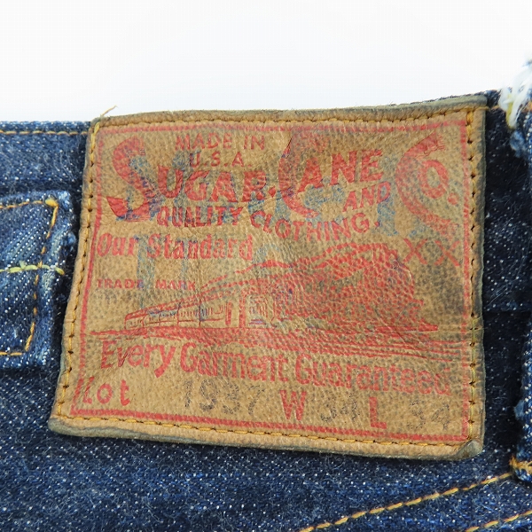 実際に弊社で買取させて頂いたSUGAR CANE/シュガーケーン Lot 1937 USA 13oz. BLUE DENIM WAIST OVERALLS SC41937US/W34L34の画像 2枚目