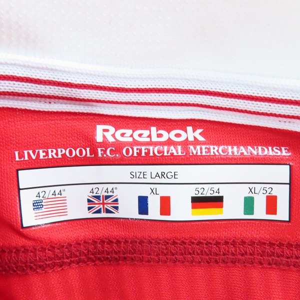 実際に弊社で買取させて頂いたReebok/リーボック 02/04 リヴァプール FC オーセンティック ユニフォーム Lの画像 2枚目