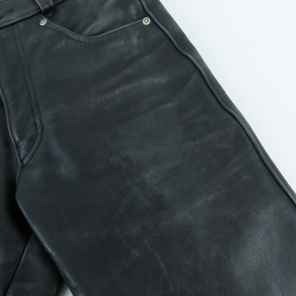 実際に弊社で買取させて頂いたSchott/ショット レザー パンツ 牛革 ブラック/29の画像 7枚目