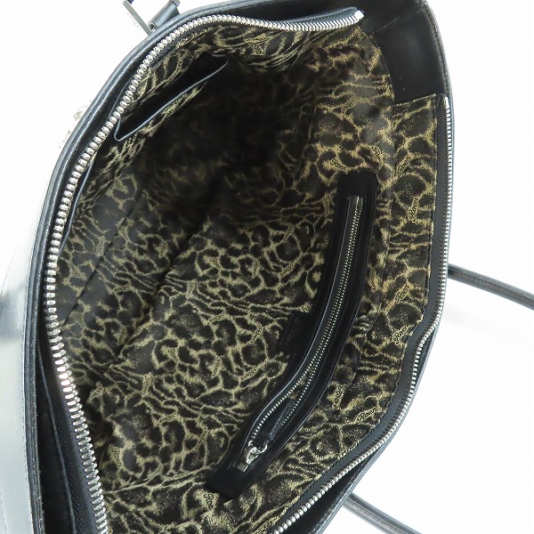 実際に弊社で買取させて頂いたRoen/ロエン スカル レザー 裏地 レオパード トートバッグの画像 3枚目