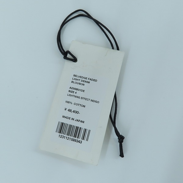 実際に弊社で買取させて頂いたAURALEE/オーラリー SELVEDGE FADED LIGHT DENIM BLOUSON/セルビッジ フェイデッド ライト ブルゾン A23SB01DE/4の画像 7枚目