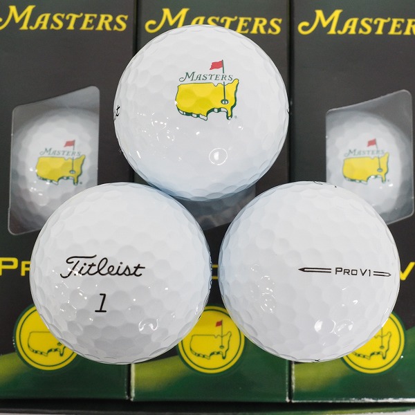 実際に弊社で買取させて頂いた【未使用/オウンネーム】Titleist/タイトリスト MASTERS/マスターズ PRO V1 ゴルフボール ホワイト 1ダースの画像 1枚目