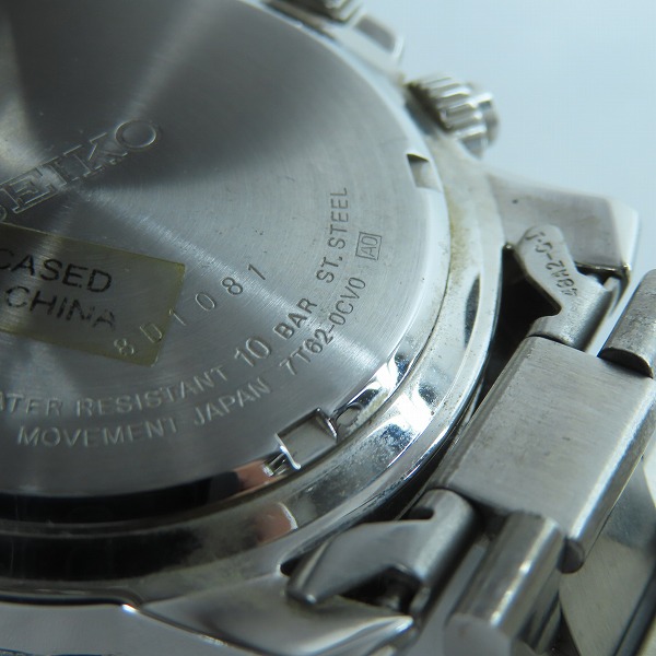実際に弊社で買取させて頂いたSEIKO/セイコー ダイバーズ クロノグラフ ブラック文字盤 腕時計 7T62-0CV0【動作未確認】の画像 5枚目