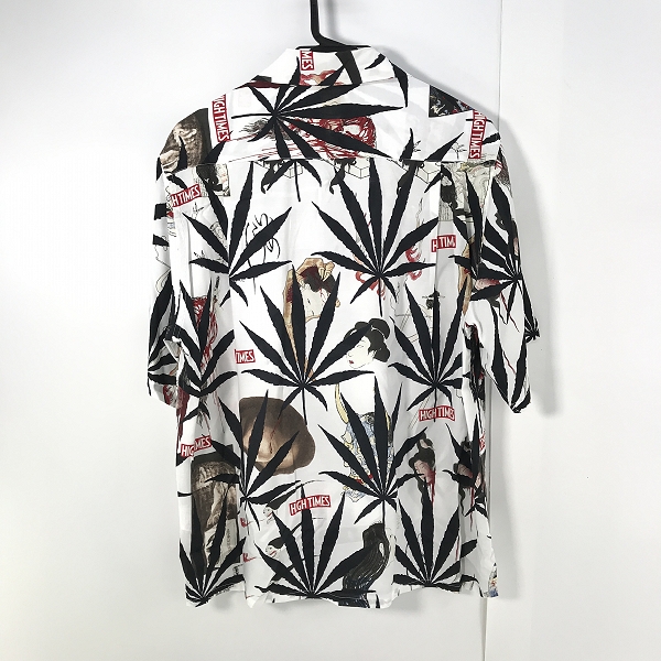 実際に弊社で買取させて頂いたWACKO MARIA/ワコマリア×HIGH TIMES/ハイタイムス HAWAIIAN SHIRT WHIE ハワイアンシャツ アロハシャツ HIGHTIMES-WM-HI06/Sの画像 1枚目