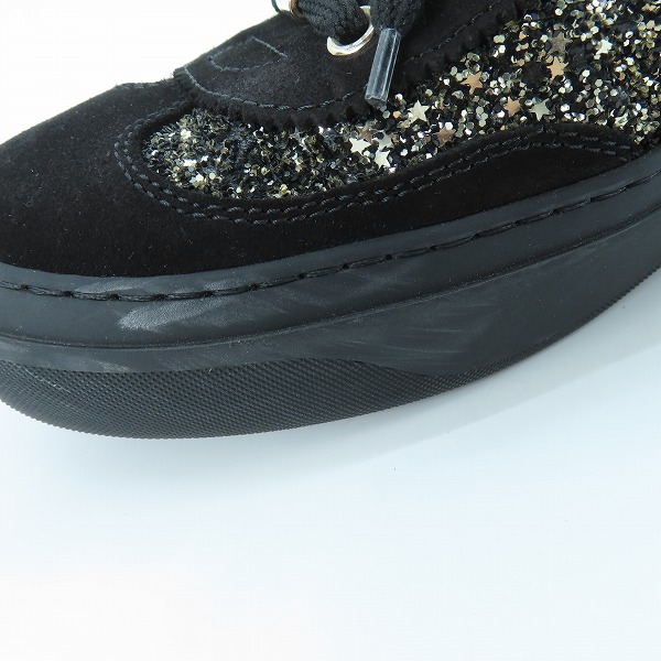 実際に弊社で買取させて頂いたJIMMY CHOO/ジミー チュウ グリッター ラメ ローカットスニーカー/42の画像 7枚目