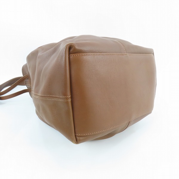 実際に弊社で買取させて頂いたOLD COACH/オールド コーチ オールレザー 巾着ハンドバッグ 9166の画像 2枚目