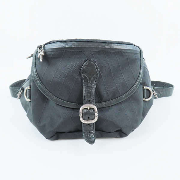 実際に弊社で買取させて頂いたCHROME HEARTS/クロムハーツ レザー×ナイロン ミニスナットパック/ウエストポーチ/ボディバッグ