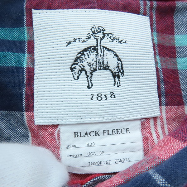 実際に弊社で買取させて頂いたBLACK FLEECE by Brooks Brothers/ブラックフリース ブルックスブラザーズ チェック柄 長袖シャツ/レッド/グリーン/BB0の画像 2枚目