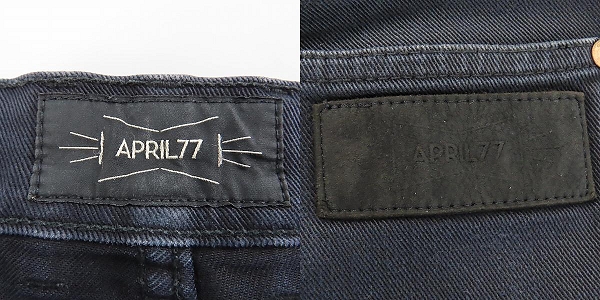 実際に弊社で買取させて頂いたApril77/エイプリル77 JOEY スキニー ブラックデニムパンツ 26の画像 2枚目