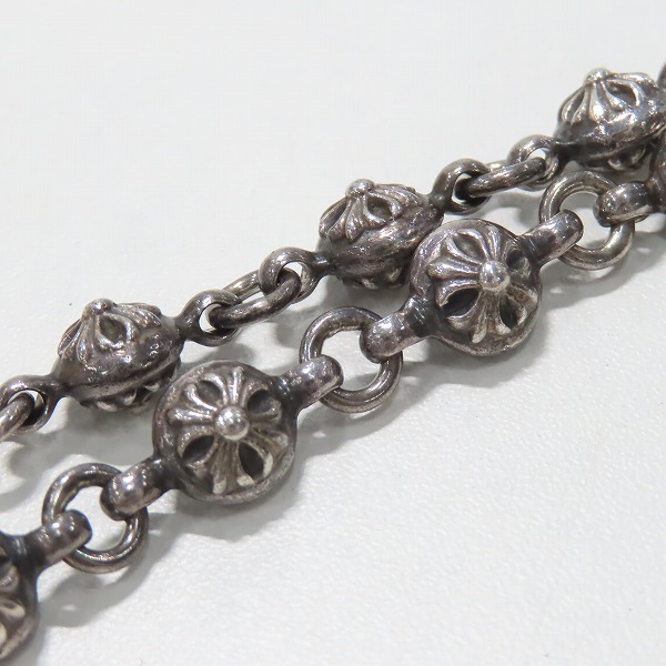 実際に弊社で買取させて頂いたCHROME HEARTS/クロムハーツ ＃2 CROSS BALL/クロスボール ブレスレット/10リンクの画像 6枚目
