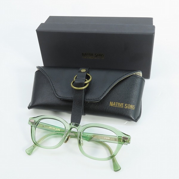 実際に弊社で買取させて頂いたNATIVE SONS/ネイティブサンズ Clyde 眼鏡/メガネフレーム PL-007Kの画像 9枚目