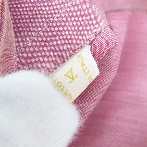 実際に弊社で買取させて頂いたBrioni/ブリオーニ ストライプ コットン 長袖 ボタンシャツ レッド×ホワイト/Ⅴの画像 3枚目