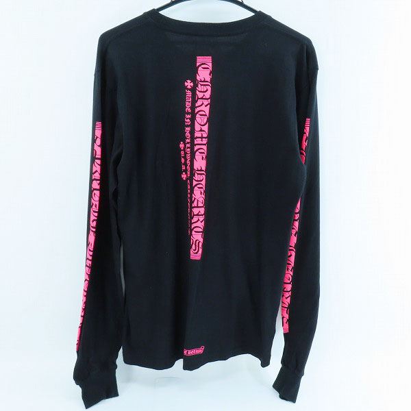 実際に弊社で買取させて頂いた【JPタグ】CHROME HEARTS NEON PINK STRIPE LOGO L/S T-SHIRT ロングＴシャツ 2212-304-0244/Mの画像 1枚目
