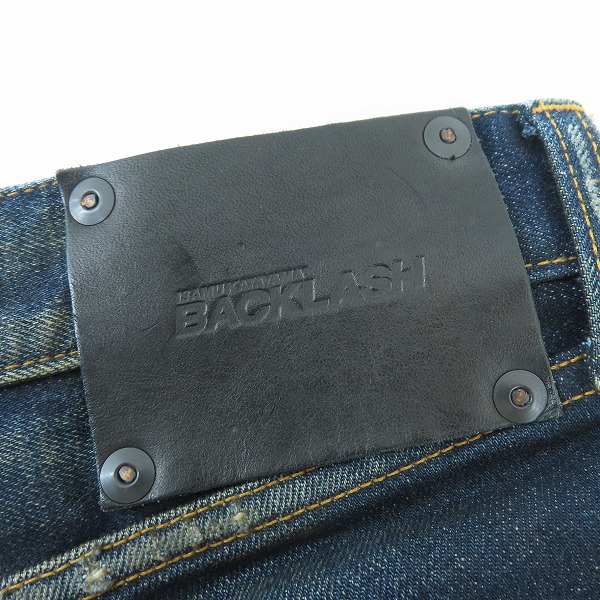 実際に弊社で買取させて頂いたISAMU KATAYAMA BACKLASH/バックラッシュ AULD TRIANGLE クラッシュスキニーデニム 1483-1C Lの画像 3枚目