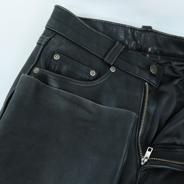 実際に弊社で買取させて頂いたSchott/ショット レザー パンツ 牛革 ブラック/29の画像 2枚目