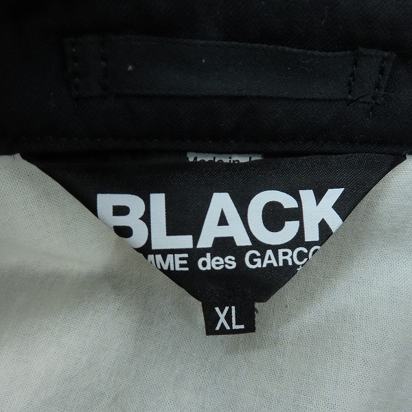 実際に弊社で買取させて頂いたBLACK COMME des GARCONS/ブラックコムデギャルソン ウール ジップアップ ジャケット/スウィングトップ 1H-J008/AD2021/XLの画像 2枚目