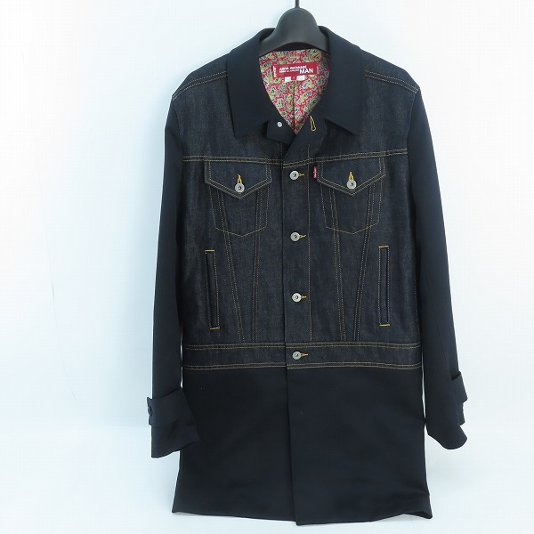 実際に弊社で買取させて頂いたJUNYA WATANABE MAN×Levi’s/ジュンヤワタナベ マン×リーバイス 20AW ドッキング デニムジャケット/コート WE-C001/S