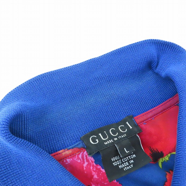 実際に弊社で買取させて頂いたGUCCI/グッチ 花柄ポロシャツ イタリア製/Lの画像 4枚目