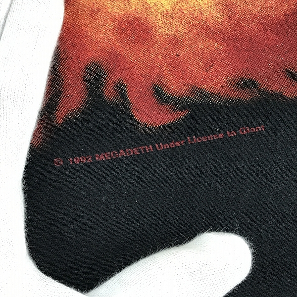 実際に弊社で買取させて頂いたMEGADETH/メガデス 1992/90S/ヴィンテージ/USA製 Countdown to Extinction ツアーTシャツの画像 3枚目