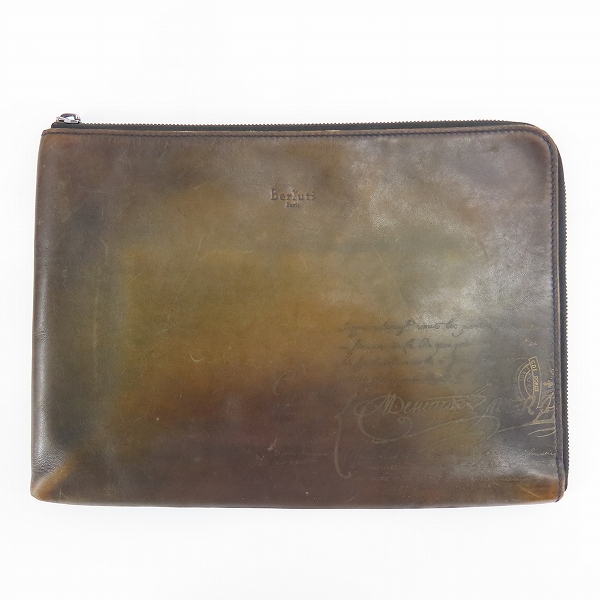 実際に弊社で買取させて頂いたBERLUTI/ベルルッティ カリグラフィ レザー クラッチバッグ/セカンドバッグ