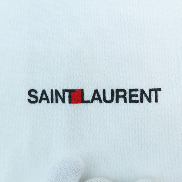 実際に弊社で買取させて頂いた【JPタグ】Saint laurent paris/サンローランパリ ミニロゴ 半袖 Tシャツ/カットソー ホワイト/白 464572 YB2DQ/Lの画像 2枚目