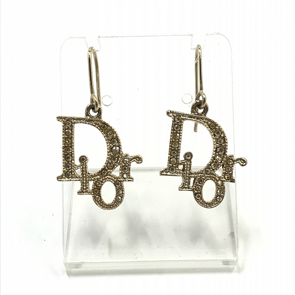 実際に弊社で買取させて頂いたDior/ディオール ロゴデザイン ストーン ピアスの画像 1枚目