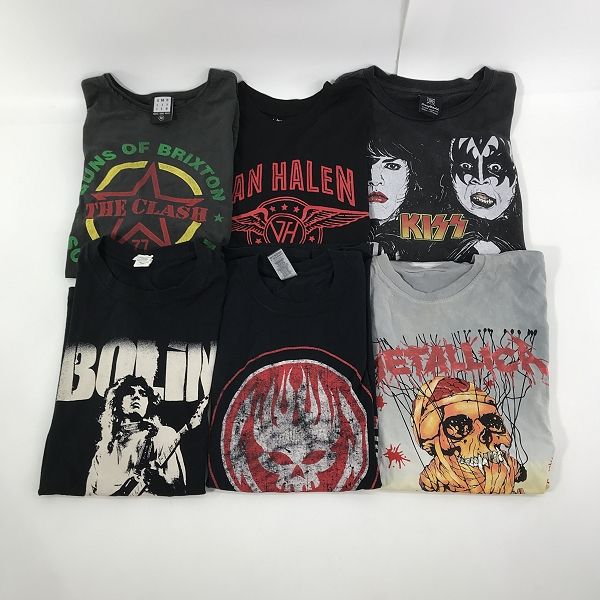 実際に弊社で買取させて頂いた【おまとめ】KISS/キッス VAN HALEN/ヴァンヘイレン THE CLASH/ザ クラッシュ 他 バンドTシャツ